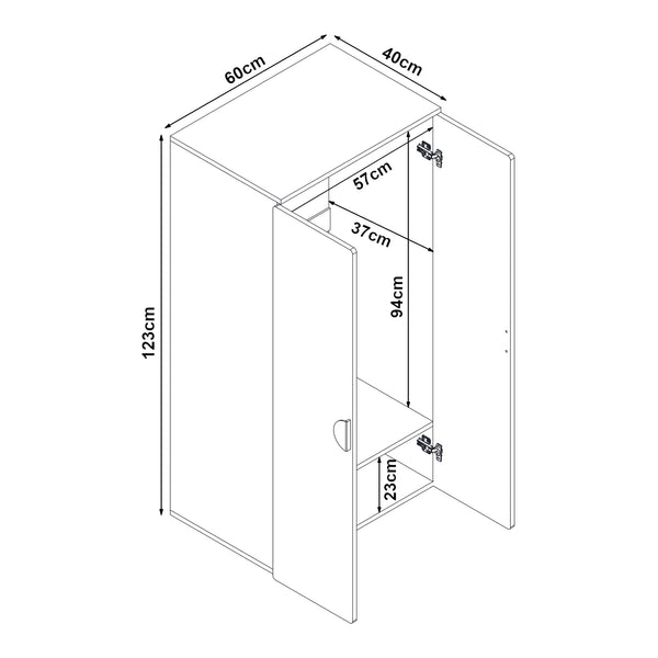 Børnegarderobe Sandnes 123x60x40 cm [en.casa]