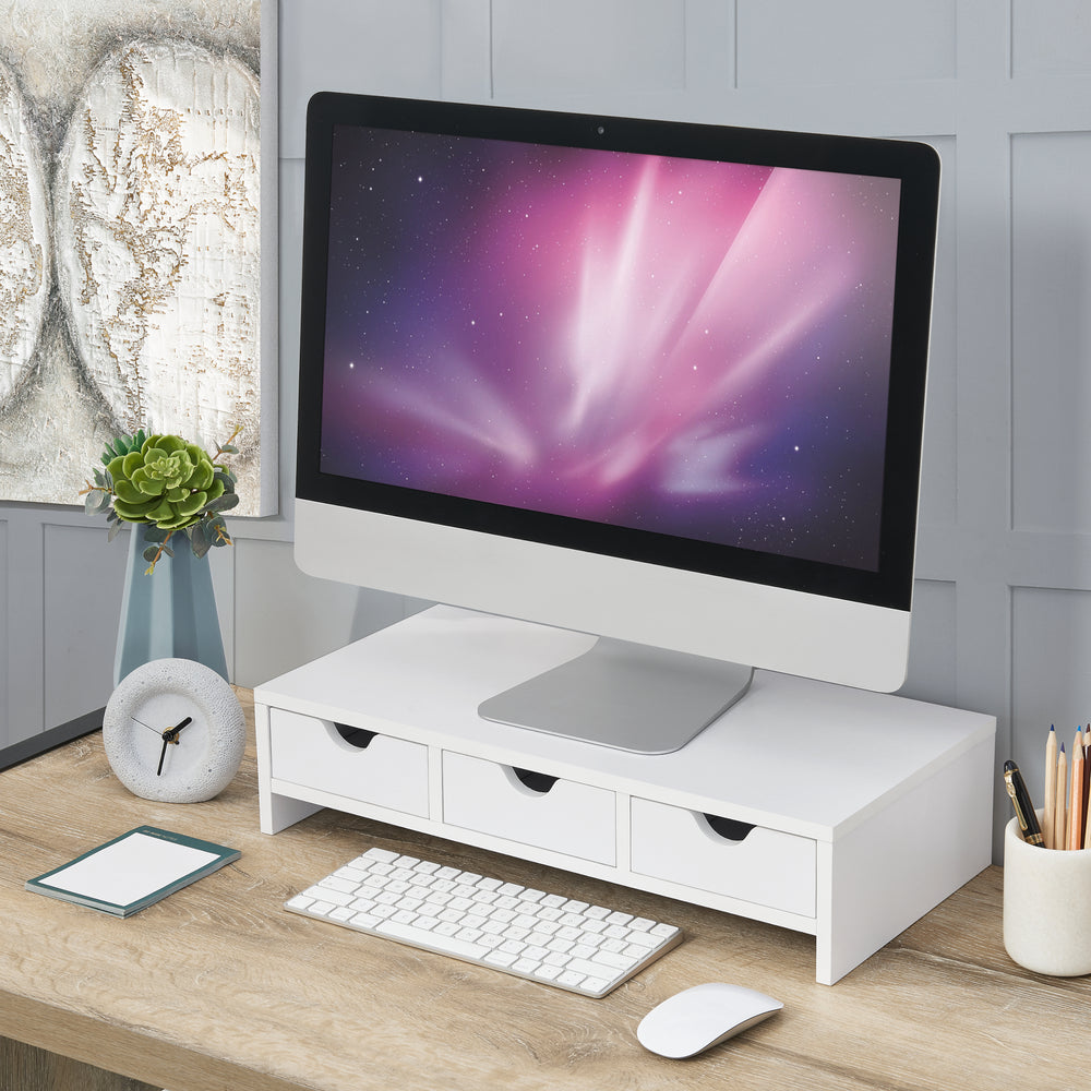 Skærmholder Ruovesi 12x51x25cm Hvid [en.casa] - premiumXL