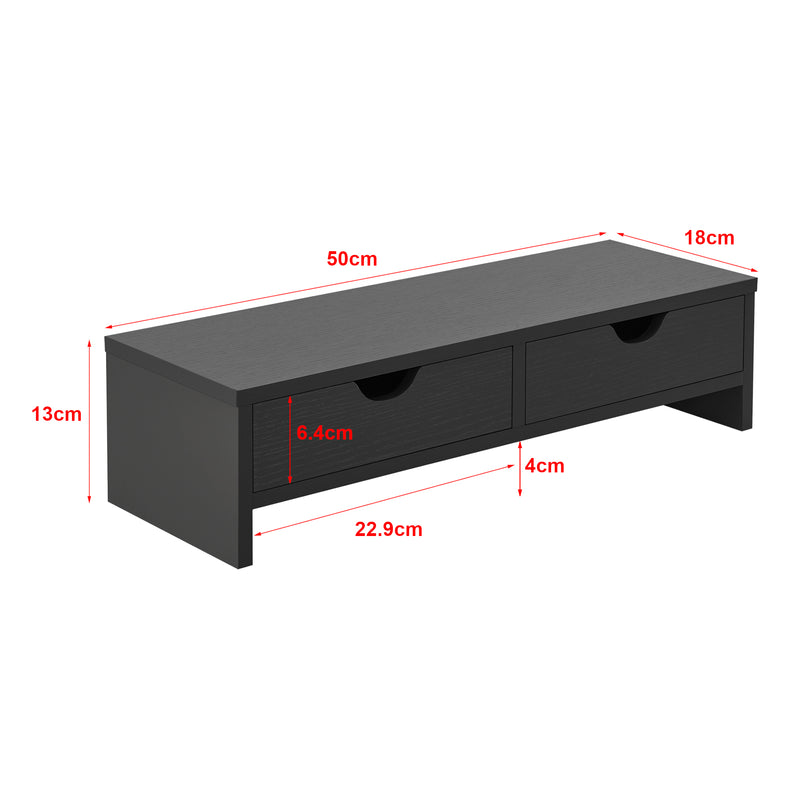 Målskitse Monitorstativ Mänttä med 2 skuffer 50x18x13cm i forskellige farver farver [en.casa]