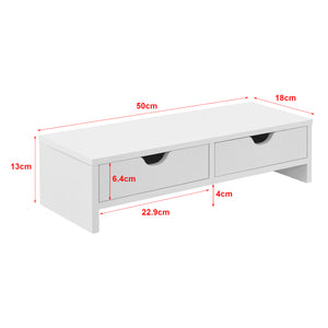 Monitorstativ Mänttä med 2 skuffer 50x18x13cm i forskellige farver farver [en.casa]
