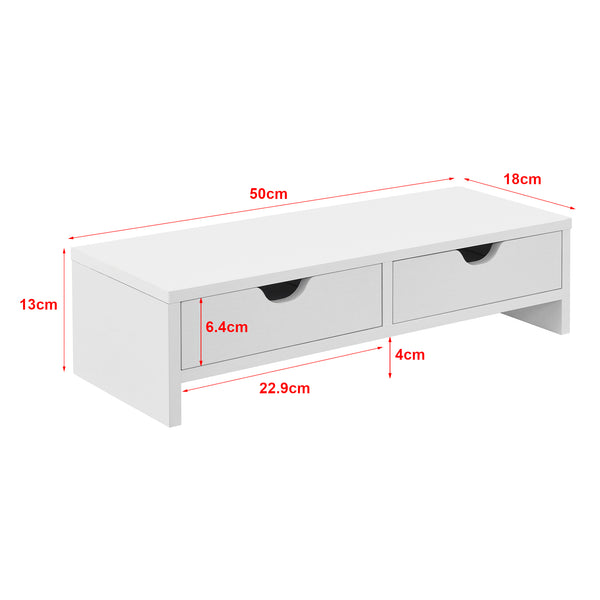 Monitorstativ Mänttä med 2 skuffer 50x18x13cm i forskellige farver farver [en.casa]