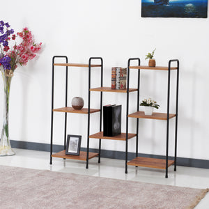 Birkerød stående hylde med 8 hylder 100 x 110 x 30 cm sort/valnød look [en.casa].