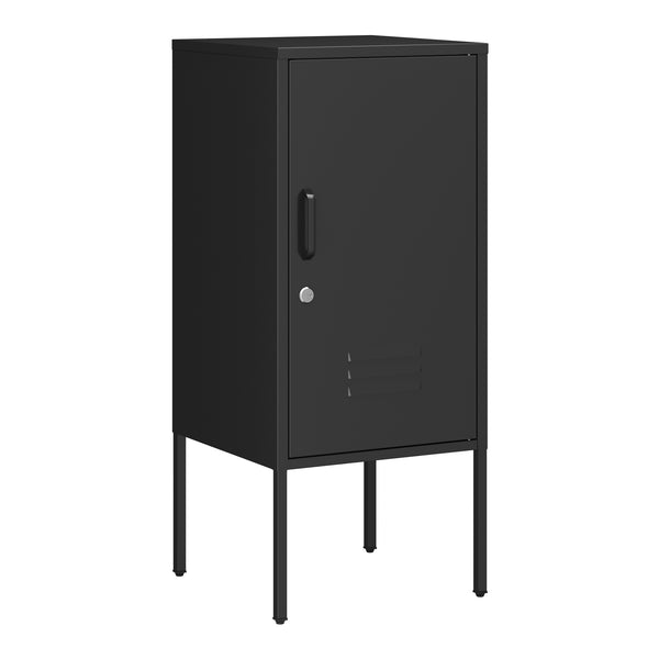 Sengeskab Hausjärvi 82x35x35 cm Dørhåndtag venstre stål [en.casa]