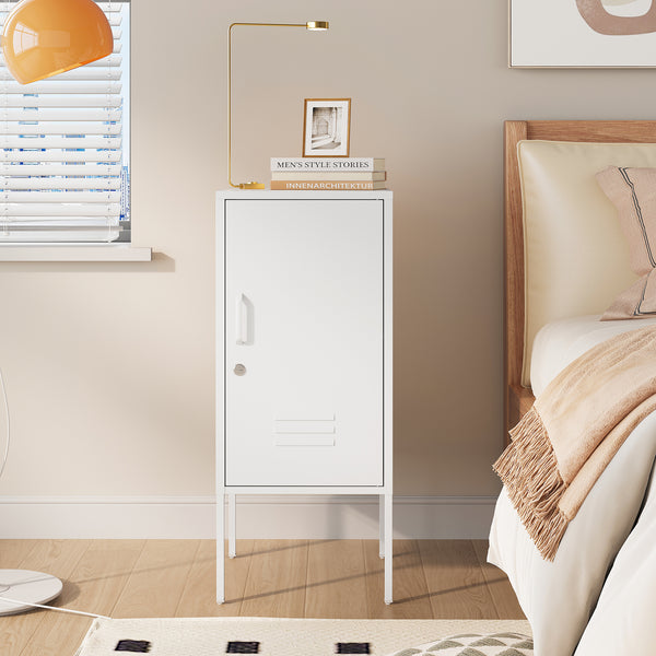Sengeskab Hausjärvi 82x35x35 cm Dørhåndtag venstre stål [en.casa]