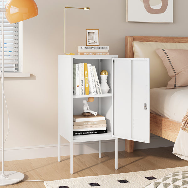 Sengeskab Hausjärvi 82x35x35 cm Dørhåndtag venstre stål [en.casa]
