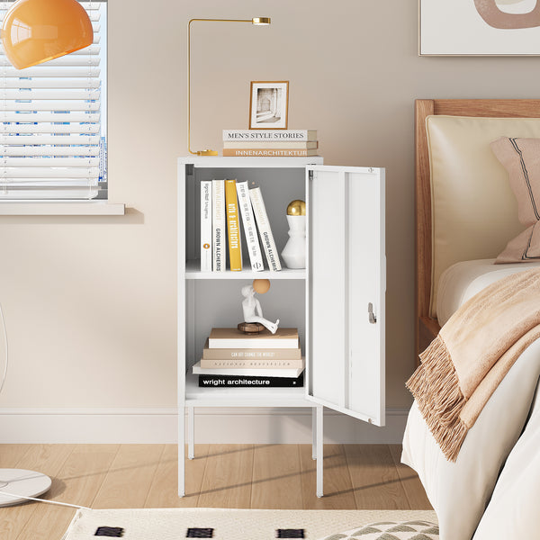 Sengeskab Hausjärvi 82x35x35 cm Dørhåndtag venstre stål [en.casa]