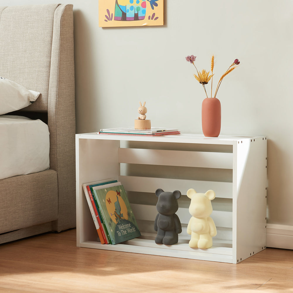 Sidebord Rønde 43x64x33 cm Hvid [en.casa] - premiumXL