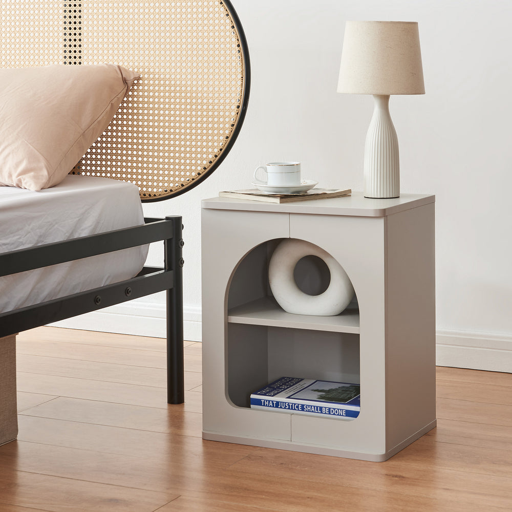 Mesa de noche Trorhun 48x40x30 cm - [en.casa]