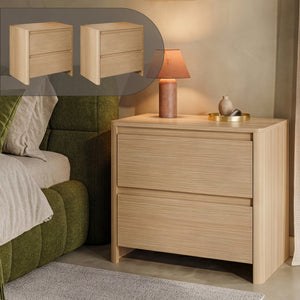 Natbord Takranmaa 2 stk. sæt 54x60x40 cm Eg-look [en.casa]