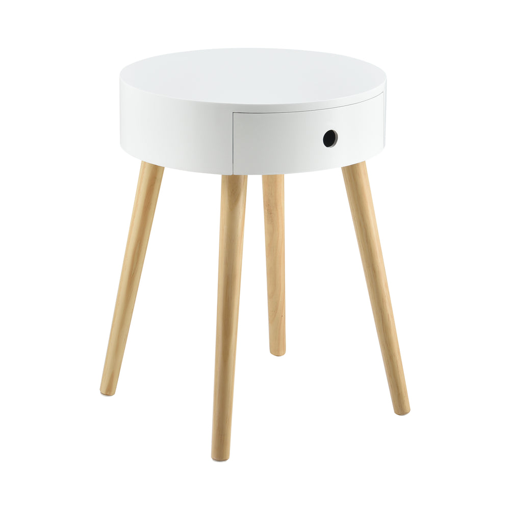 Natbord Aurich 50x38x38 cm med skuffe retrodesign hvid en.casa - premiumXL