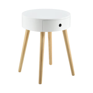 Natbord Aurich 50x38x38 cm med skuffe retrodesign hvid en.casa - premiumXL