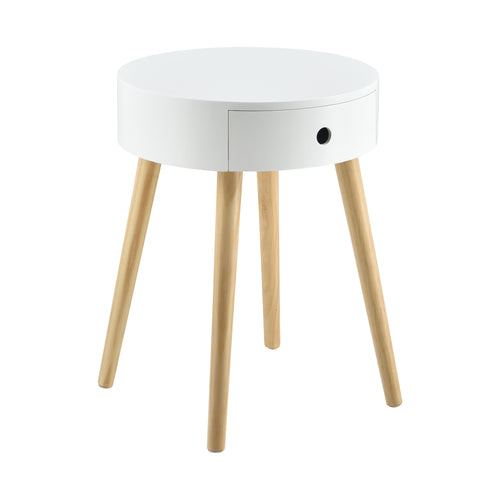 Natbord Aurich 50x38x38 cm med skuffe retrodesign hvid en.casa - premiumXL