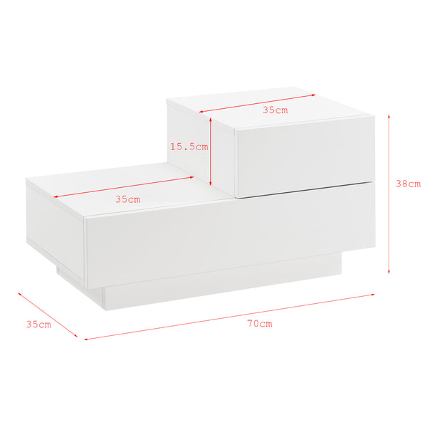 Sidebord Sebokeng højre 38x70x35 cm i forskellige farver farver en.casa