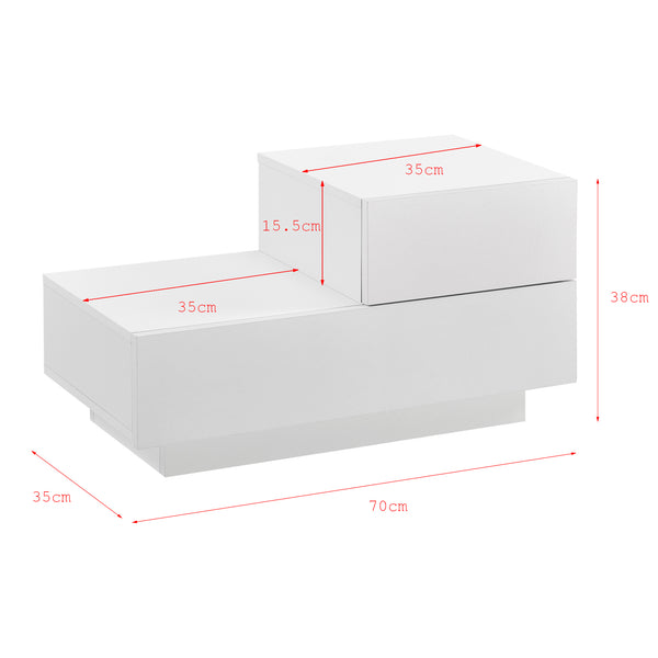 Sidebord Sebokeng højre 38x70x35 cm i forskellige farver farver en.casa