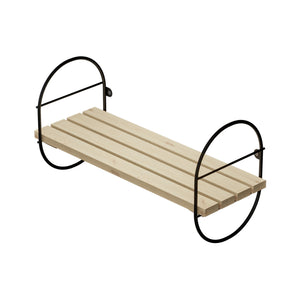 Væghylde Oulu med metalramme sort/natur i forskellige størrelser [en.casa]