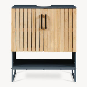 Vaskeskab Svanes 70x60x30 cm Mørkegrå/Natur [en.casa]