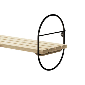 Væghylde Oulu med metalramme sort/natur i forskellige størrelser [en.casa]