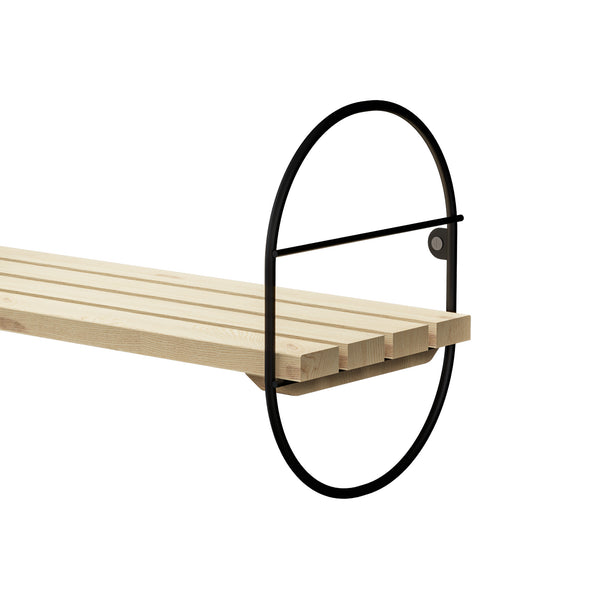 Væghylde Oulu med metalramme sort/natur i forskellige størrelser [en.casa]