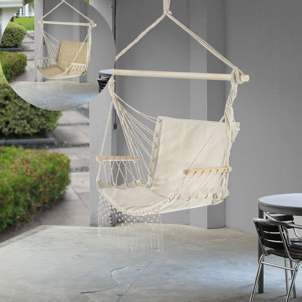 [casa.pro] Hængekøje stol-120x100x65cm-max.150 kg-med armlæn-siddeplads: 50x45cm-vælg model 