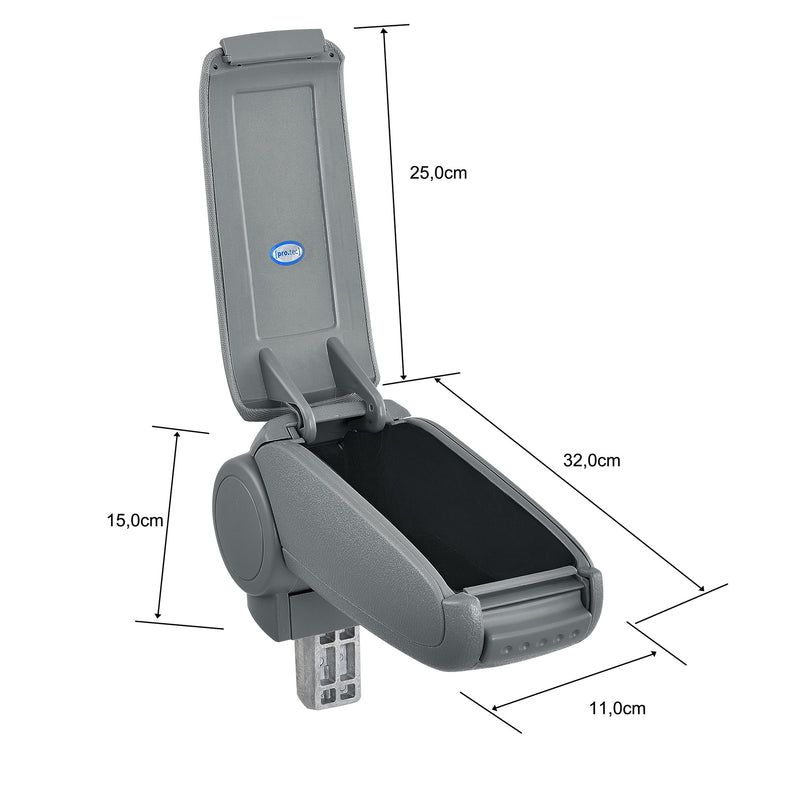 Målskitse [pro.tec]® Armlæn til Opel Astra H 2004–2010 - i forskellige farver og materiale