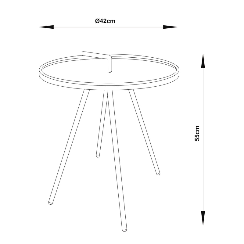Målskitse Udendørs sidebord Fosen 55 x Ø 42 cm [en.casa]