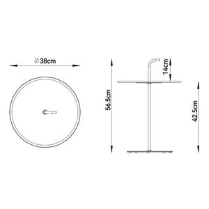 Udendørs metalbord Calimera 56,5 x Ø 38 cm [casa.pro]