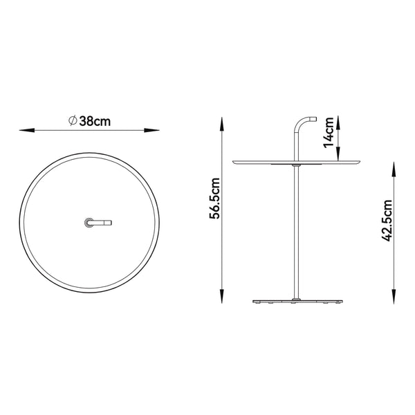 Udendørs metalbord Calimera 56,5 x Ø 38 cm [casa.pro]