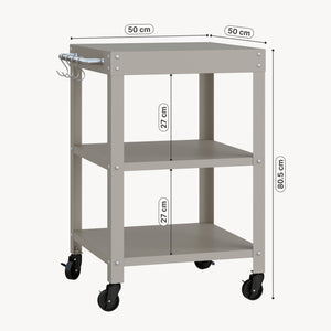 Udendørs serveringsvogn Bolognano stål 81x50x50 cm [casa.pro]