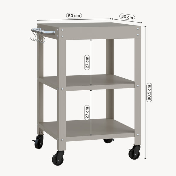 Udendørs serveringsvogn Bolognano stål 81x50x50 cm [casa.pro]