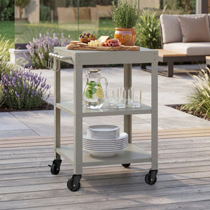 Udendørs serveringsvogn Bolognano stål 81x50x50 cm [casa.pro]