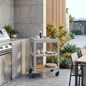 Udendørs serveringsvogn Bolognano stål 81x50x50 cm [casa.pro]