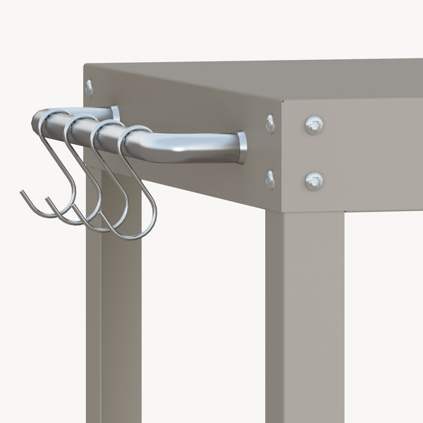 Udendørs serveringsvogn Bolognano stål 81x50x50 cm [casa.pro]