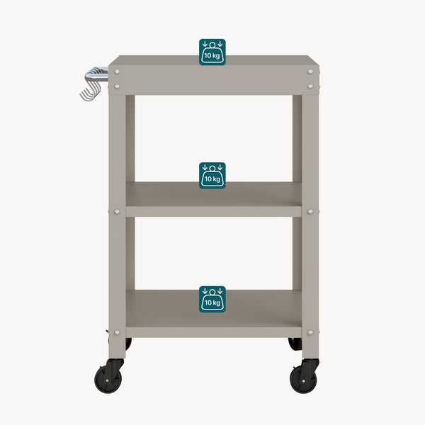 Udendørs serveringsvogn Bolognano stål 81x50x50 cm [casa.pro]