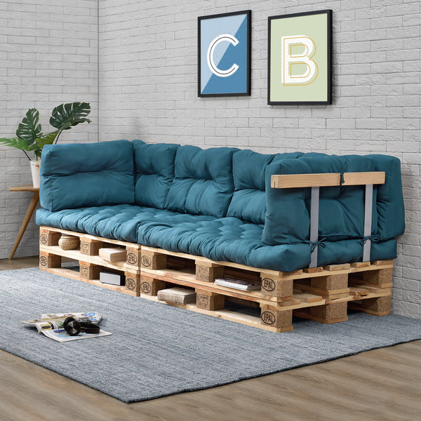 [en.casa]® Rygpuder, siddepude, armlæn,ryglæn til pallesofa