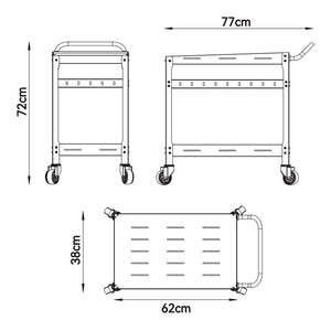 Carro de servicio para jardín Bard 72x77x38 cm - [casa.pro]
