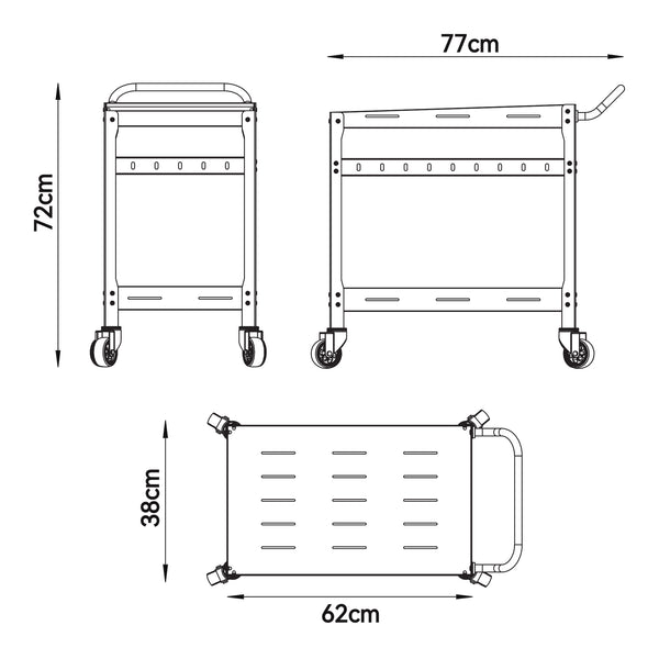 Carro de servicio para jardín Bard 72x77x38 cm - [casa.pro]
