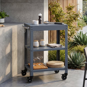 Udendørs serveringsvogn Bolognano stål 81x50x50 cm [casa.pro]