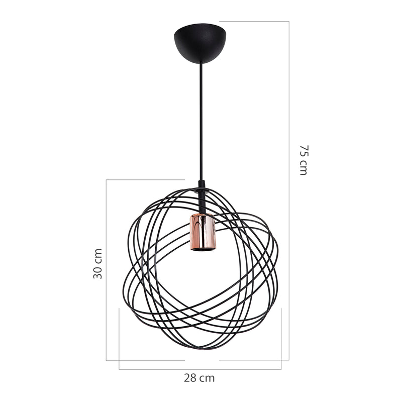Målskitse Pendellampe Hove E27 metal i forskellige farver [lux.pro]