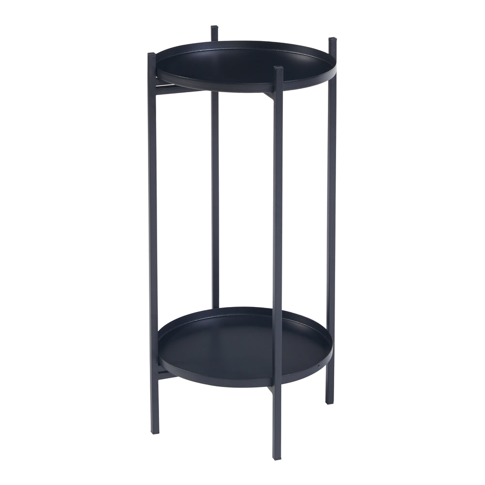 Tuusula plantestativ med hylder metal sort [en.casa].