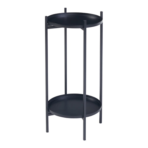 Tuusula plantestativ med hylder metal sort [en.casa].