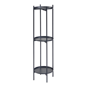 Tuusula plantestativ med hylder metal sort [en.casa].