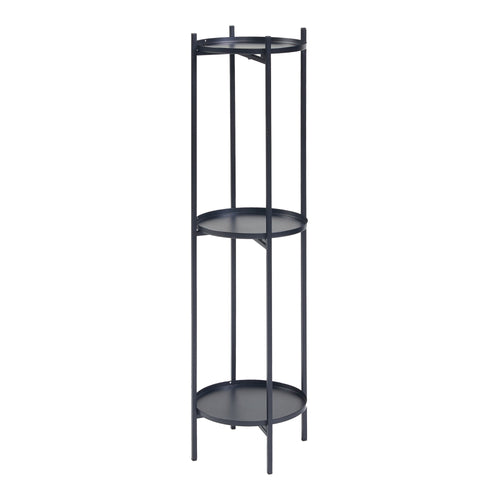Tuusula plantestativ med hylder metal sort [en.casa].