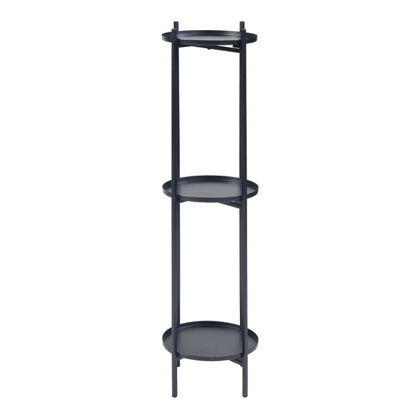 Tuusula plantestativ med hylder metal sort [en.casa].