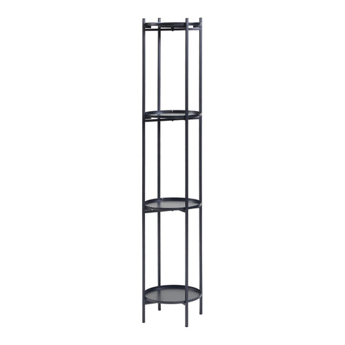 Tuusula plantestativ med hylder metal sort [en.casa].