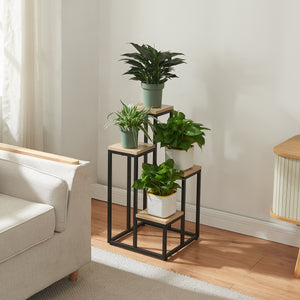 Blomstertrappe Ameland Metal Sort [en.casa] - premiumXL