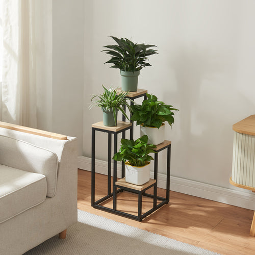 Blomstertrappe Ameland Metal Sort [en.casa] - premiumXL