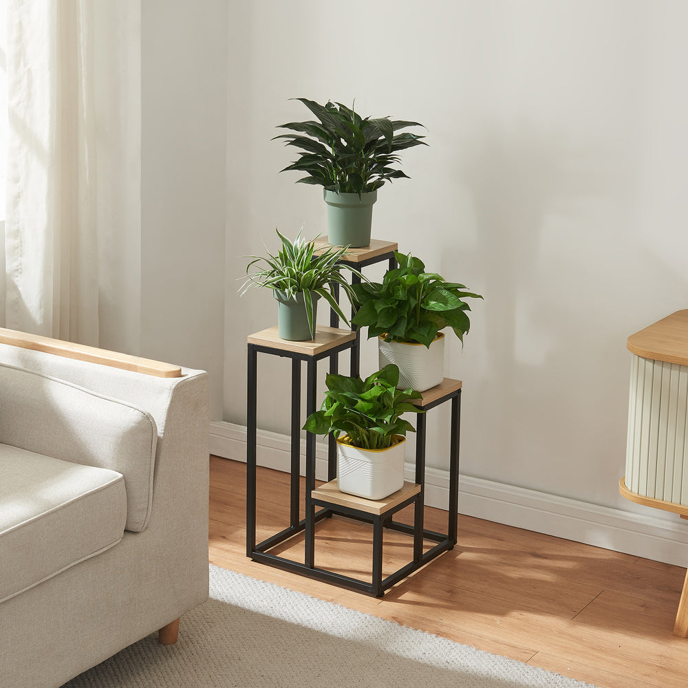 Blomstertrappe Ameland Metal Sort [en.casa] - premiumXL