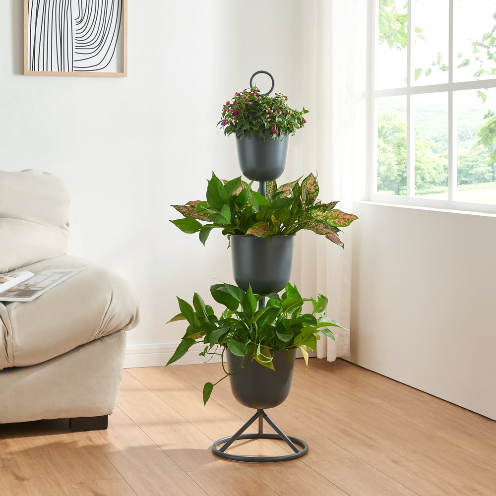 Blomsterstander Alphen med plantekrukker metal [en.casa] - premiumXL