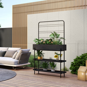 Udendørs planteholder Aalsmeer metal 154x96x24 cm sort [casa.pro] - premiumXL