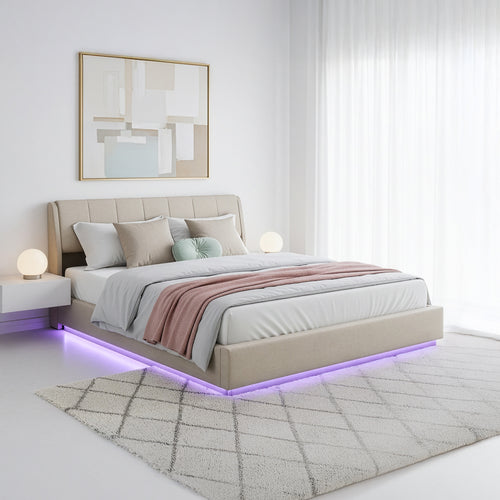 LED-polstret seng Tröstiar [en.casa]